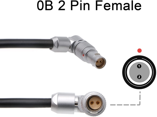 Rotatable Power Cable For Red-Komodo 2-Pin-Female Right-Angle To D-Tap Coiled-Cable Adjustable L Shape Cord