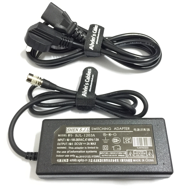 Alvin's Cables 4 Pin Male Hirose to 12V 3A Power Adapter for Sound Devices ZAXCOM Sony