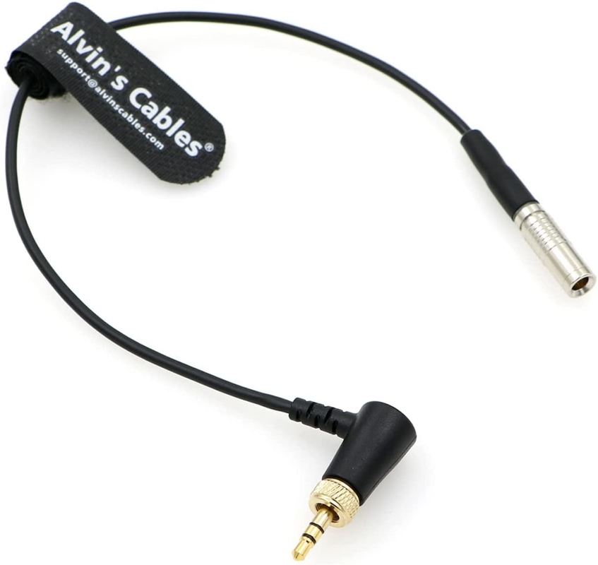 Alvin'S Cables Timecode Cable For Canon R5C DIN 1.0/2.3 To Locking 3.5mm TRS 90 Degree Cord Compatible With Deity TC-1