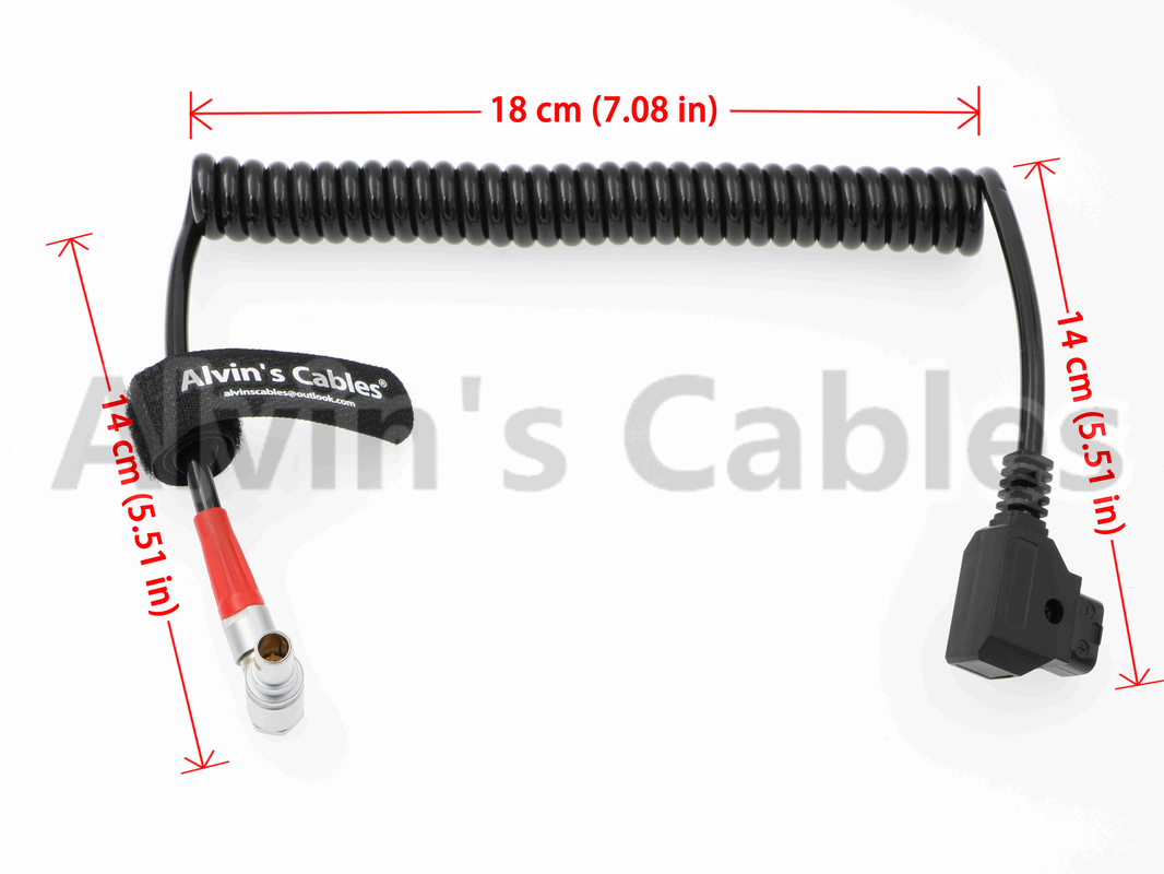 Zacuto Gratical Eye Viewfinder Power Coiled Cable Right Angle 2 Pin To D-Tap