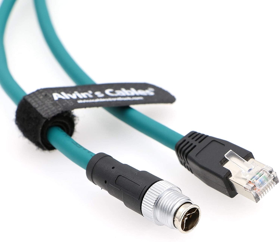 Ethernet Cable for Cognex in Sight 8200 8400 Series M12 8 Position X Code to RJ45 Shielded Cord for Industrial Camera